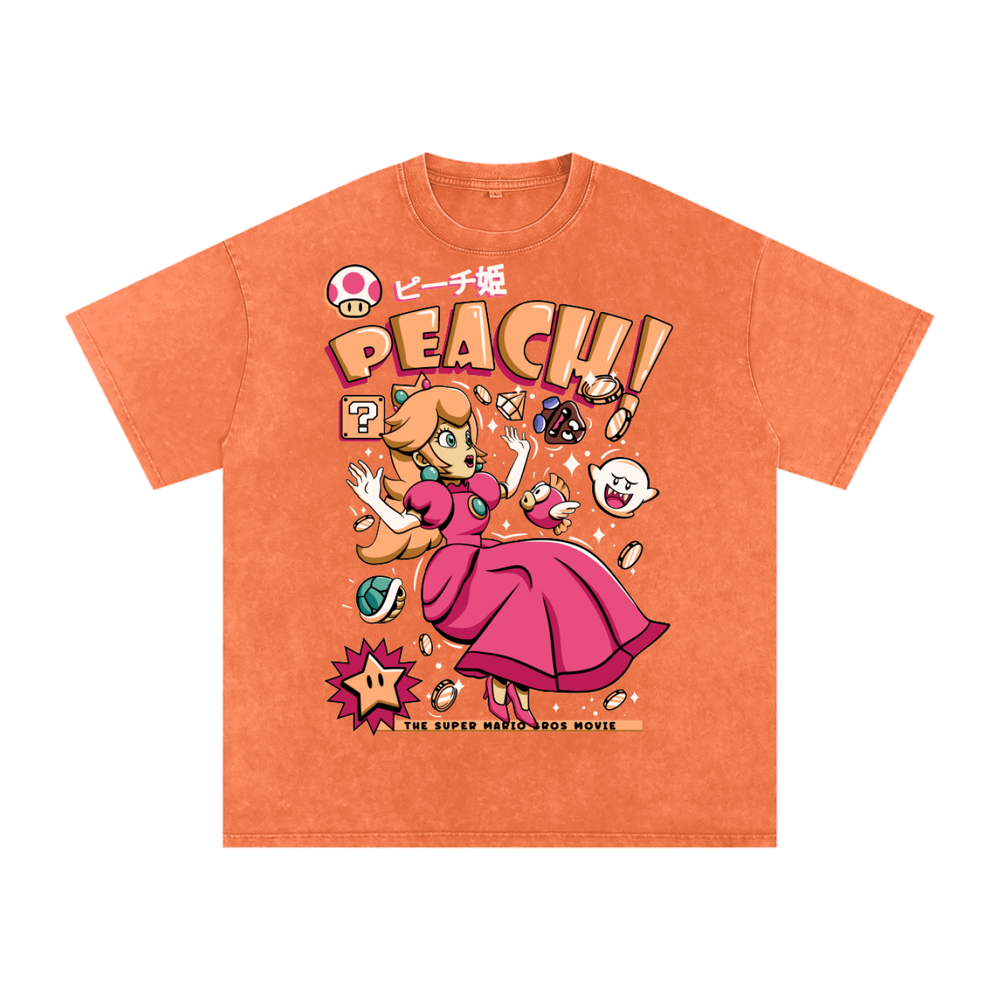 Peach Acid Wash Oversize T-Shirt