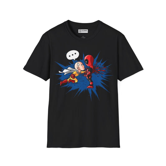 Saitama vs Deadpool Unisex Softstyle T-Shirt - IGZ Clothing 