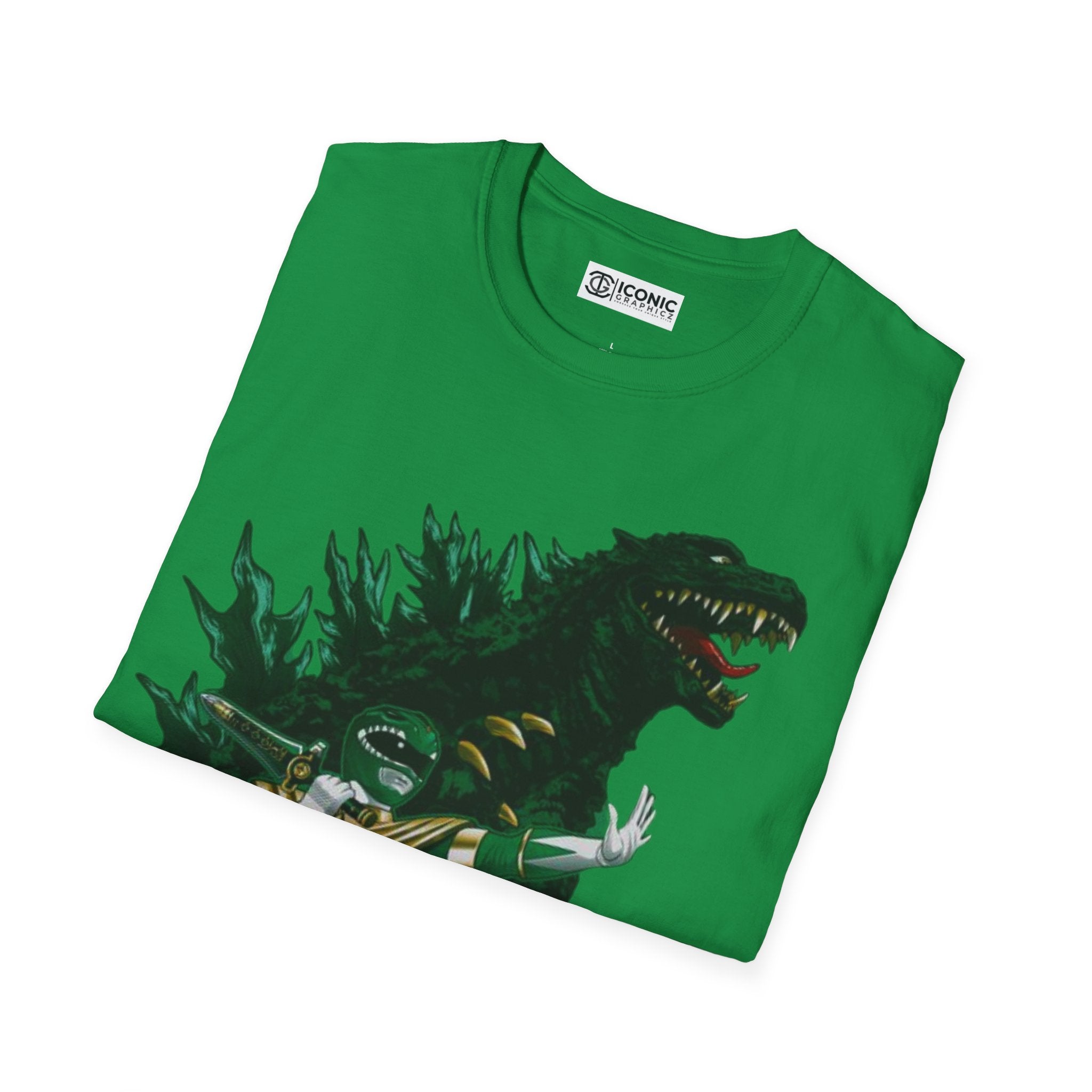 Power Rangers and Godzilla Unisex Softstyle T-Shirt - IGZ Clothing 