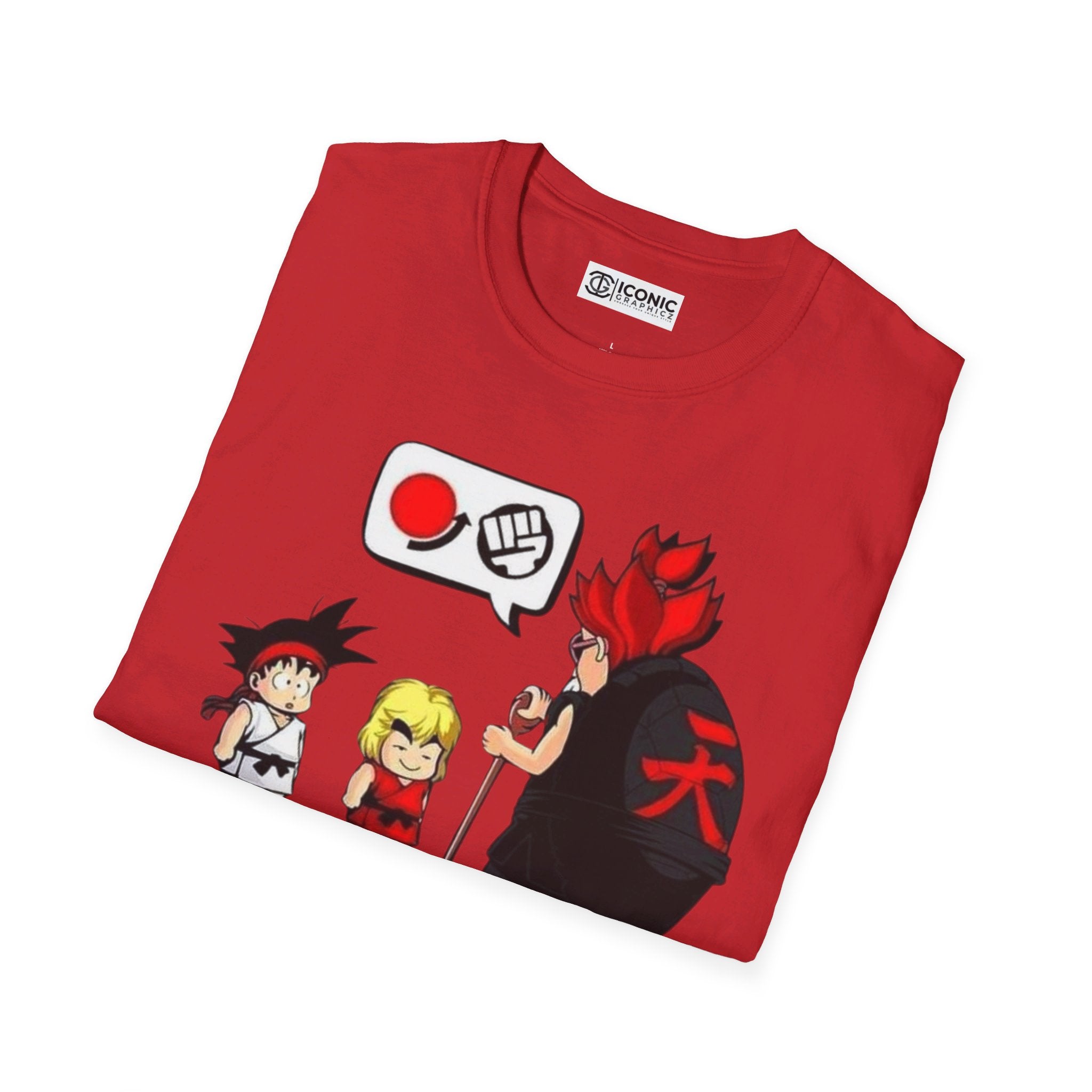 Dragonball and Streetfighter parody Unisex Softstyle T-Shirt - IGZ Clothing 