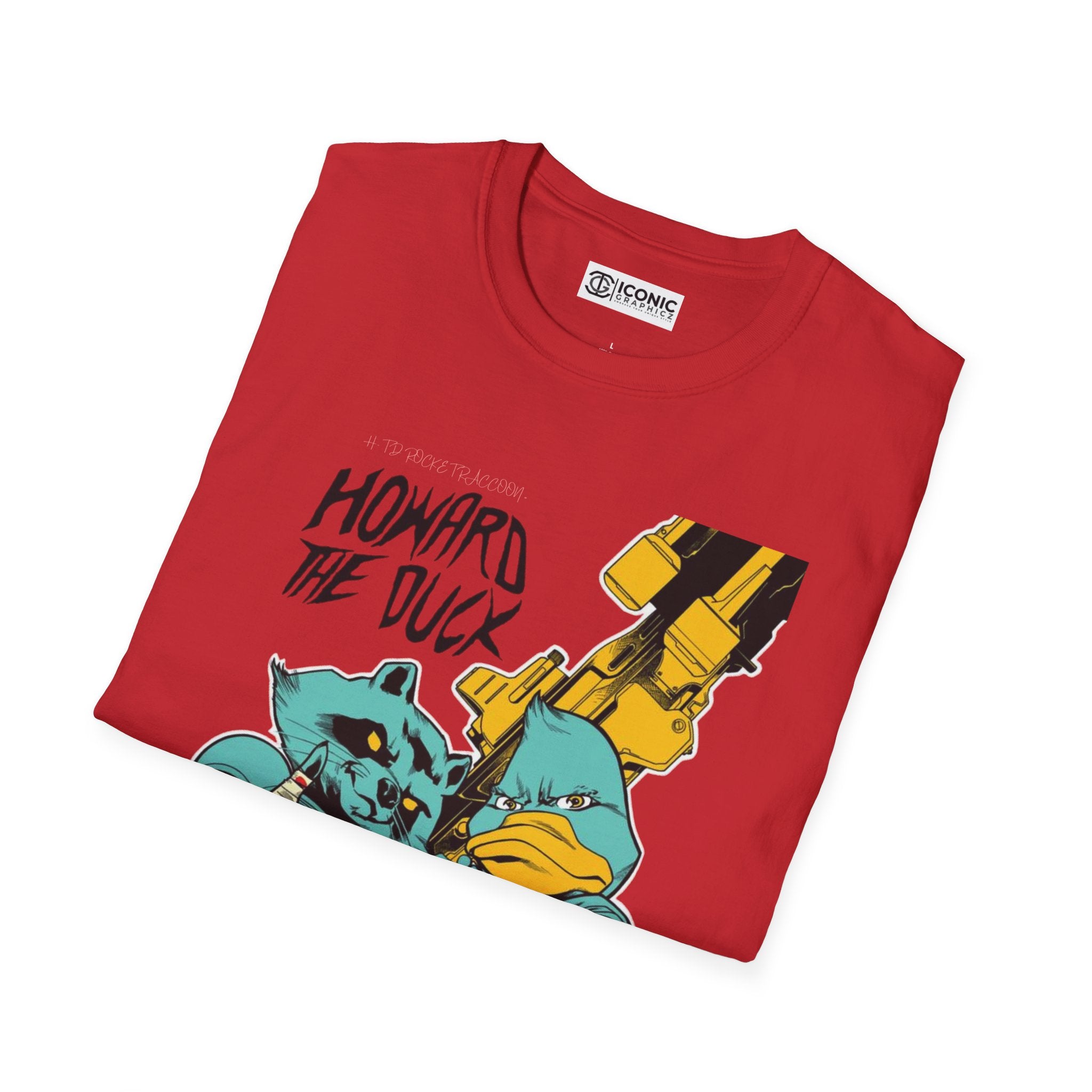 Howard the Duck and Rocket Raccoon Unisex Softstyle T-Shirt - IGZ Clothing 