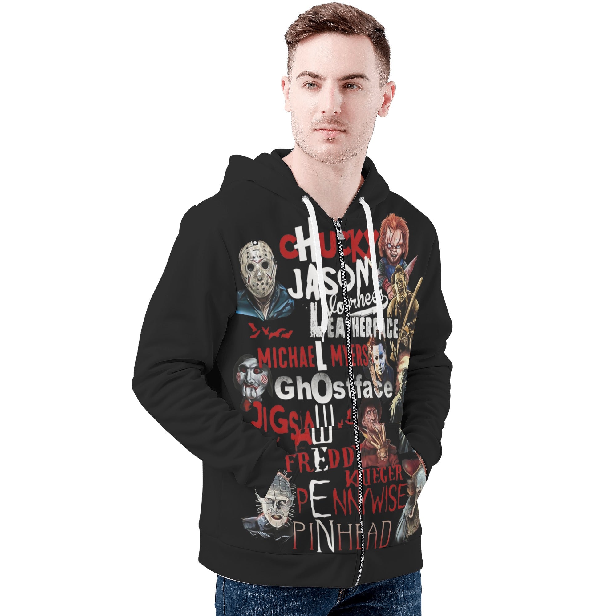 Maniacs Mens All Over Print Zip Hoodie - IGZ Clothing 