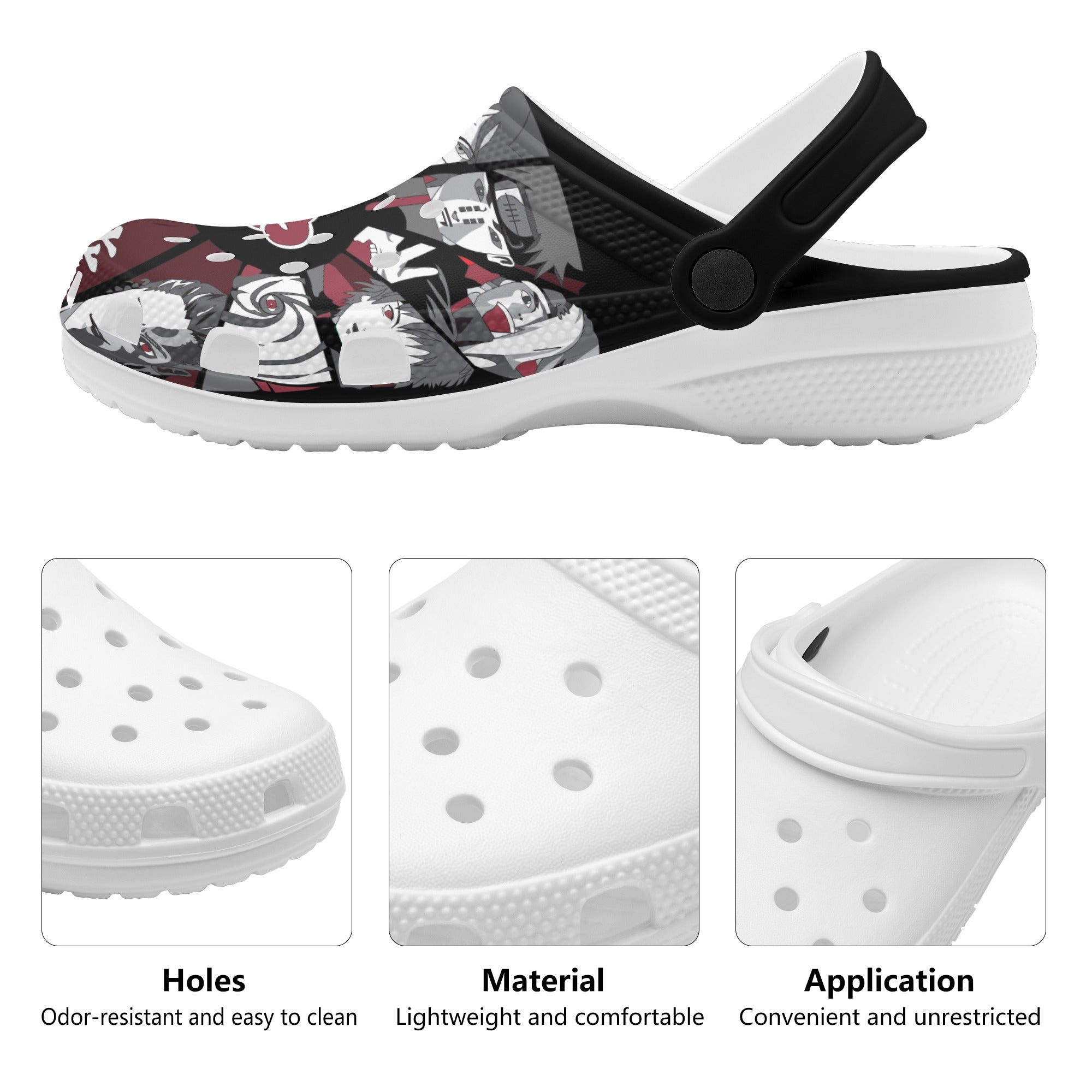 Akatsuki Mens All Over Printing Classic Clogs - IGZ Clothing 