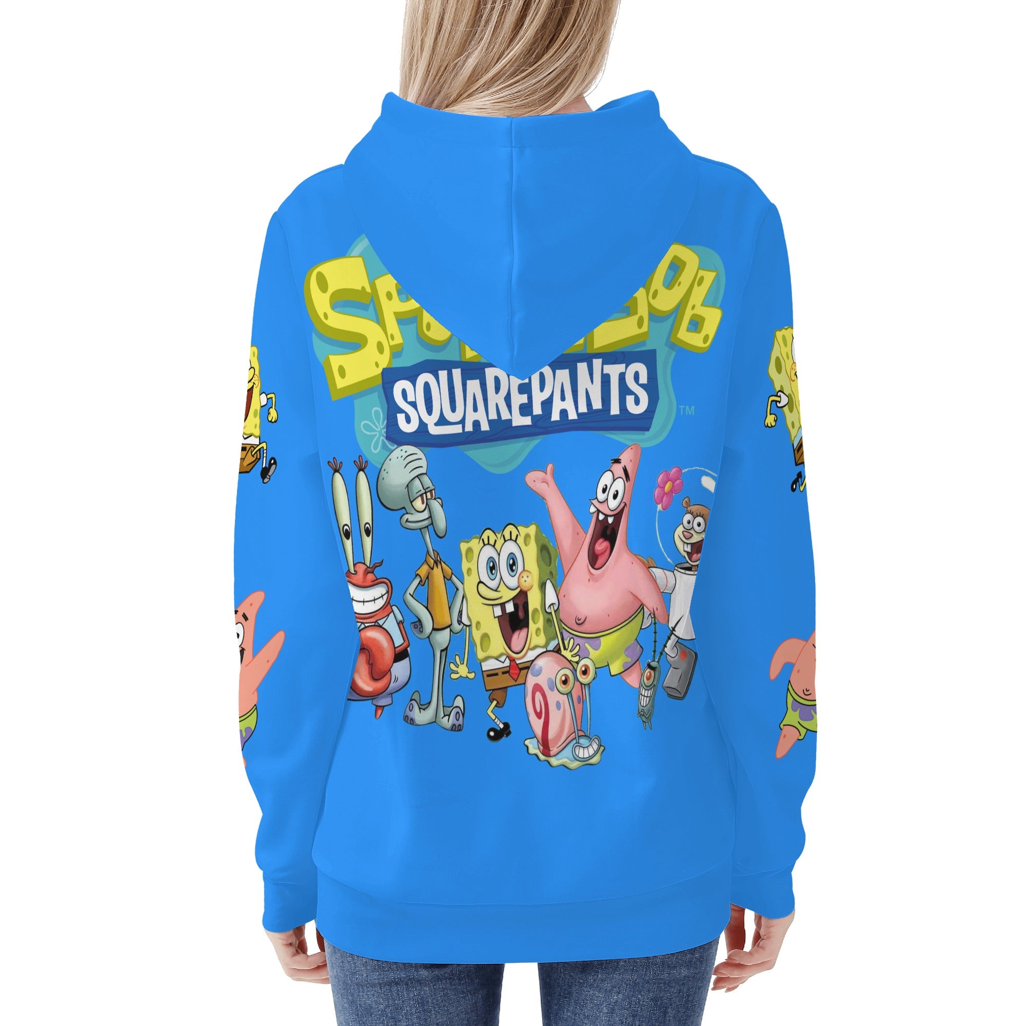 SpongeBob Custom Womens All Over Print Hoodie - IGZ Clothing 