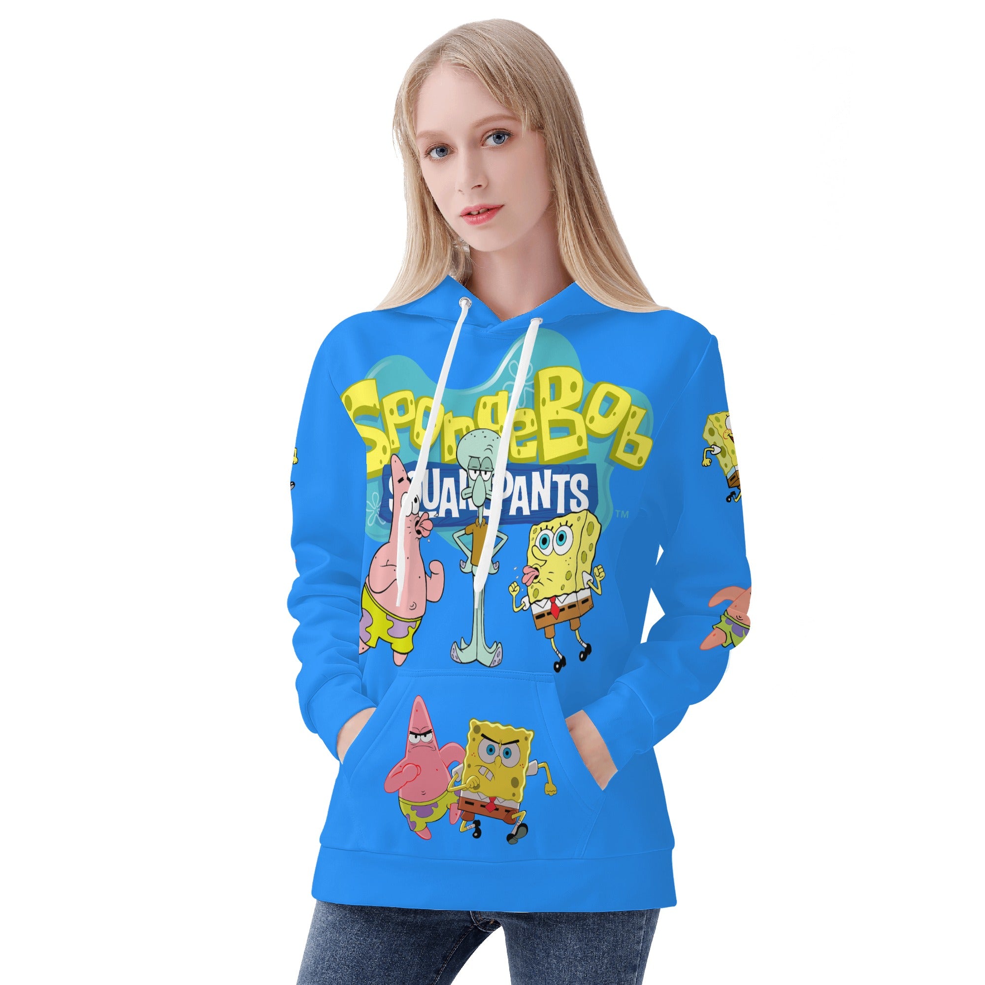 SpongeBob Custom Womens All Over Print Hoodie - IGZ Clothing 