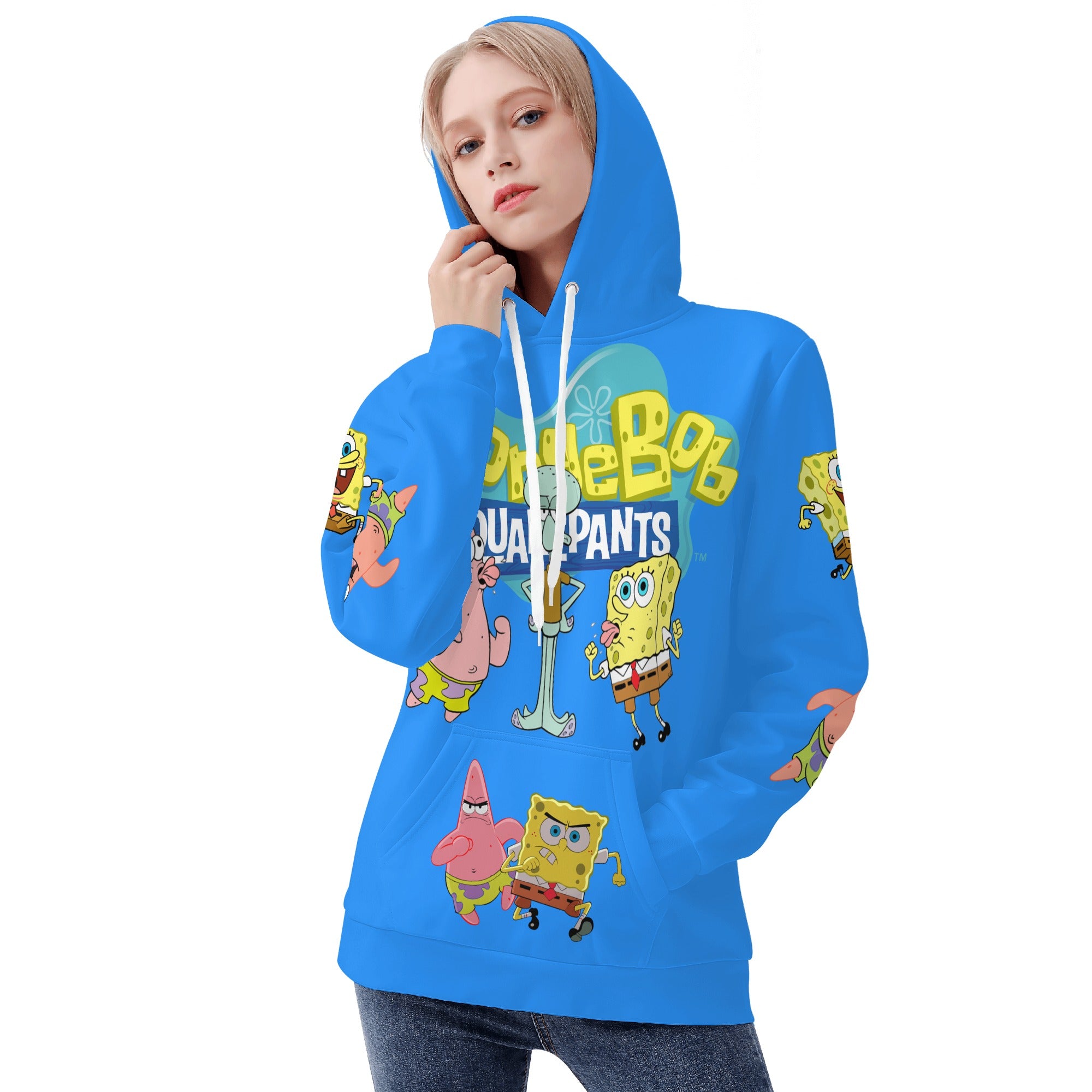 SpongeBob Custom Womens All Over Print Hoodie - IGZ Clothing 