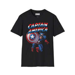 Captain America Unisex Softstyle T-Shirt - IGZ Clothing 