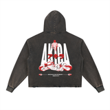 Akira Vintage Washed Frayed-Hem Hoodie