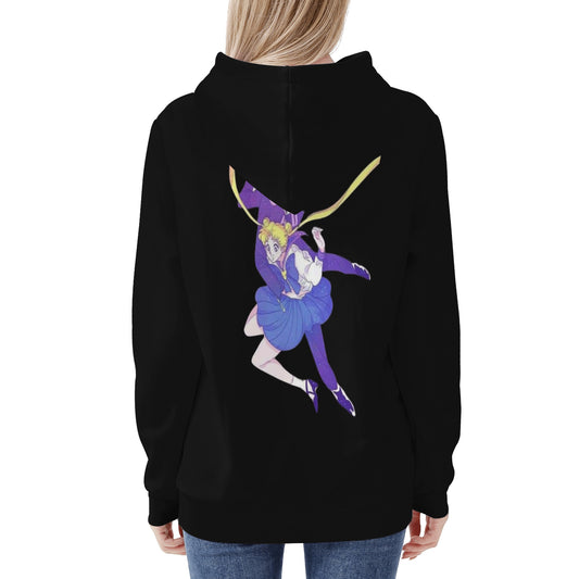 Sailormoon x DBZ Womens All Over Print Hoodie - IGZ Clothing 