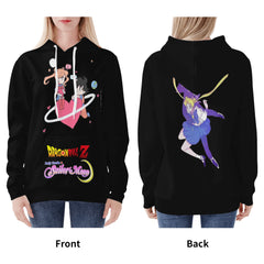 Sailormoon x DBZ Womens All Over Print Hoodie - IGZ Clothing 