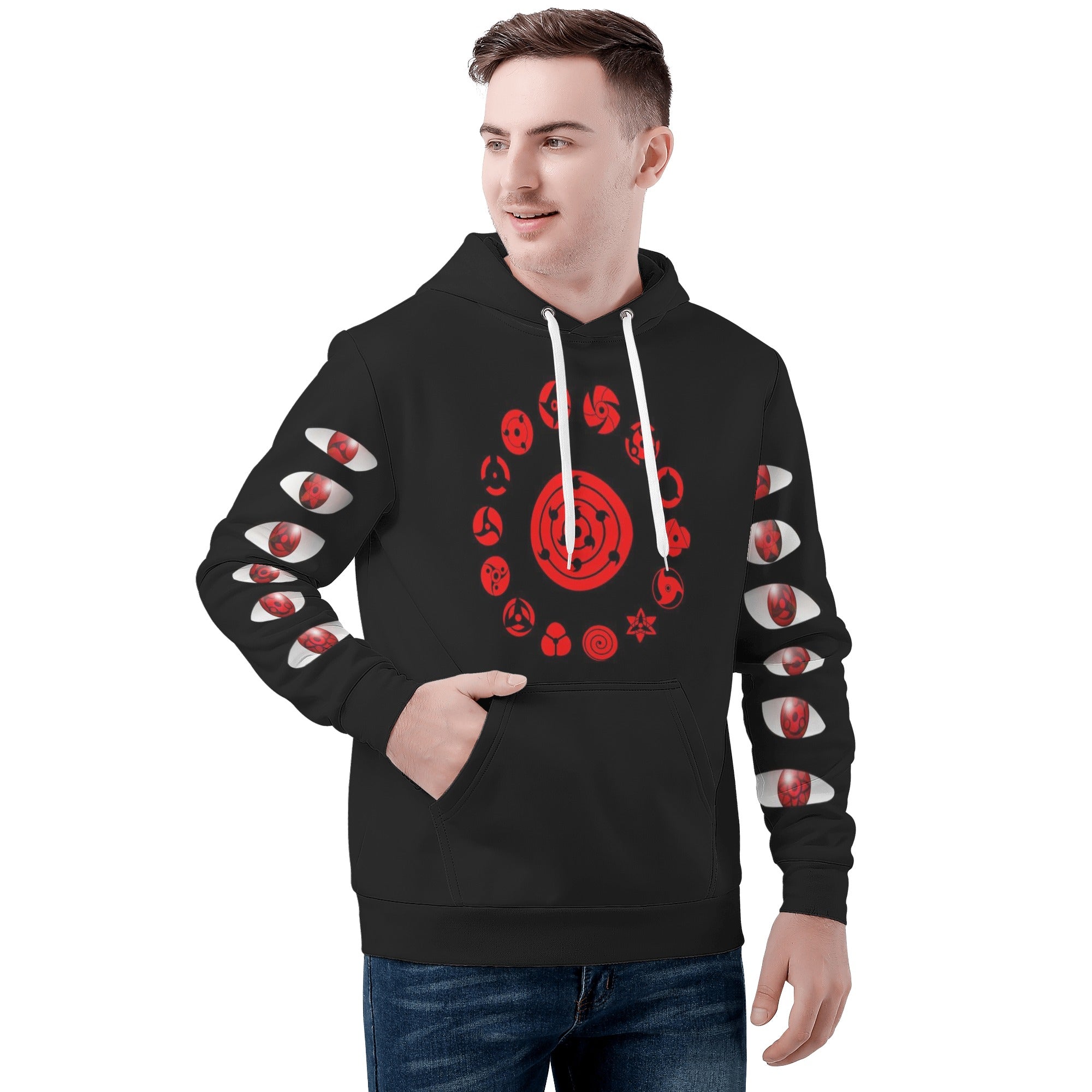 Uchiha Mens All Over Print Hoodie - IGZ Clothing 