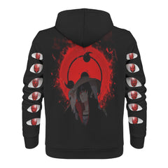 Uchiha Mens All Over Print Hoodie - IGZ Clothing 