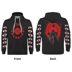 Uchiha Mens All Over Print Hoodie - IGZ Clothing 