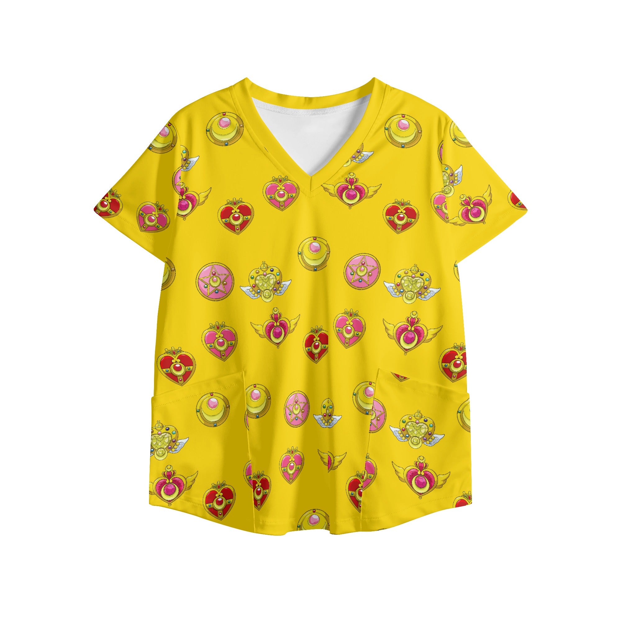 Sailor Moon Womens Printed V Neck Workwear Nursing Tops - IGZ Clothing 