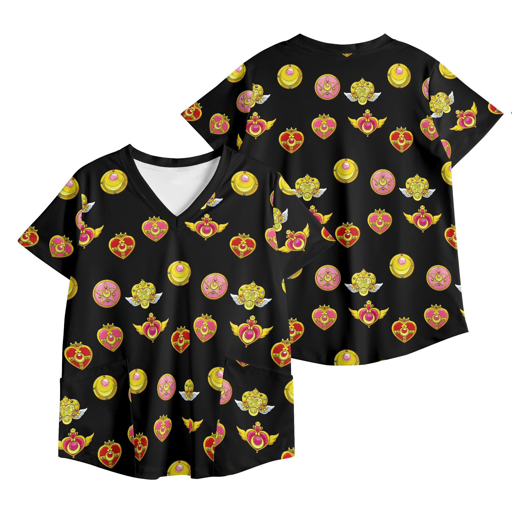 Womens Printed V Neck Workwear Nursing Tops - IGZ Clothing 