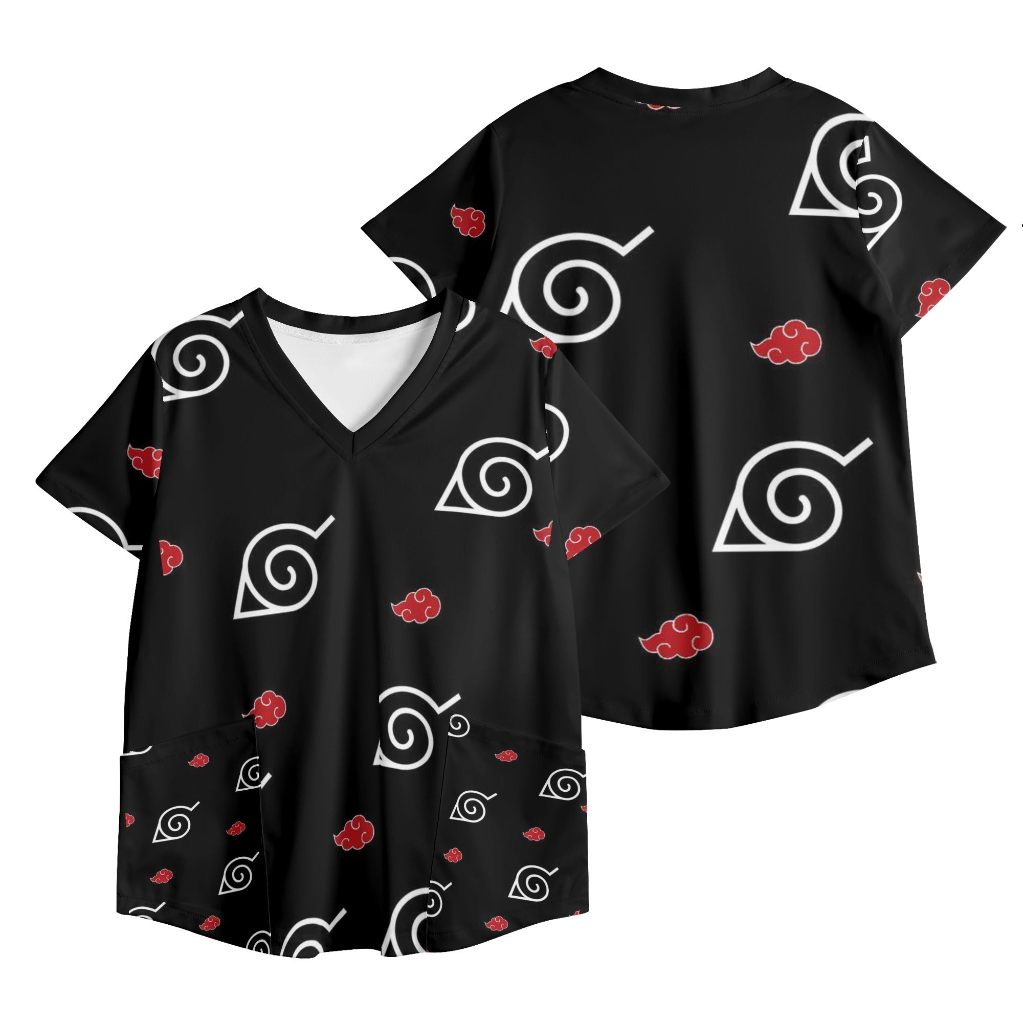 Naruto Womens Printed V Neck Workwear Nursing Tops - IGZ Clothing 