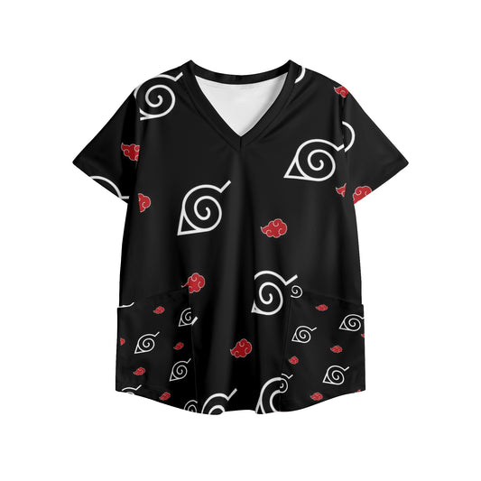 Naruto Womens Printed V Neck Workwear Nursing Tops - IGZ Clothing 