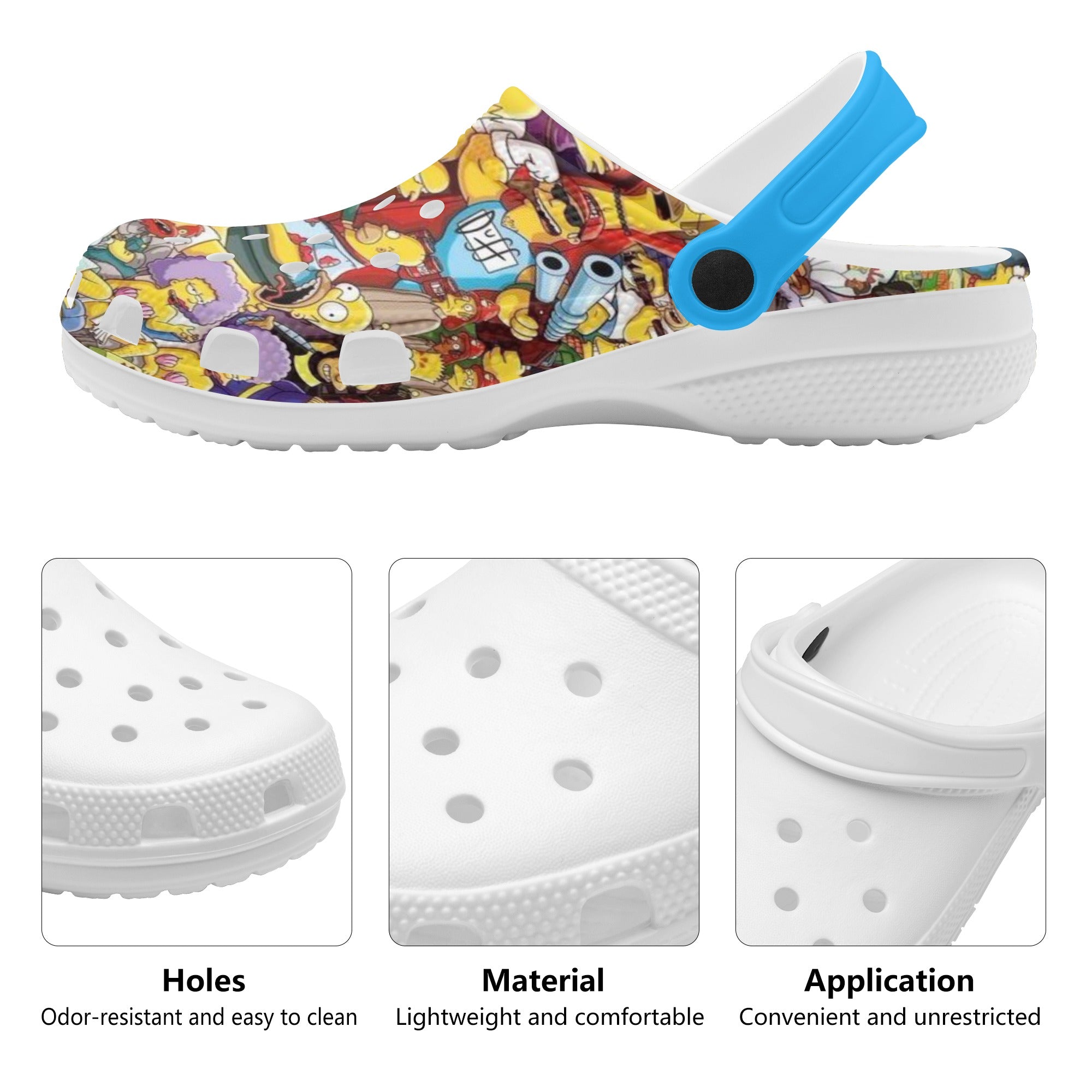 Simpsons Mens All Over Printing Classic Sandals - IGZ Clothing 