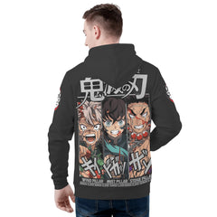 Hashiras Mens All Over Print Basic Hoodie - IGZ Clothing 