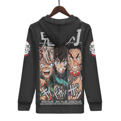 Hashiras Mens All Over Print Basic Hoodie - IGZ Clothing 