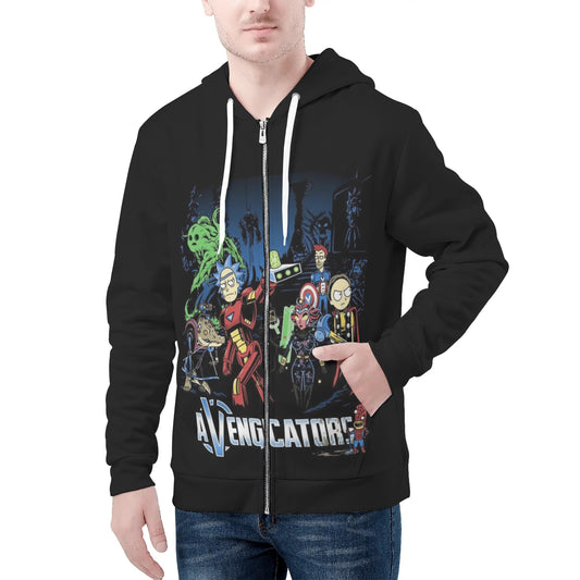 Rick And Morty Mens All Over Print Classic Zip Hoodie - IGZ Clothing 