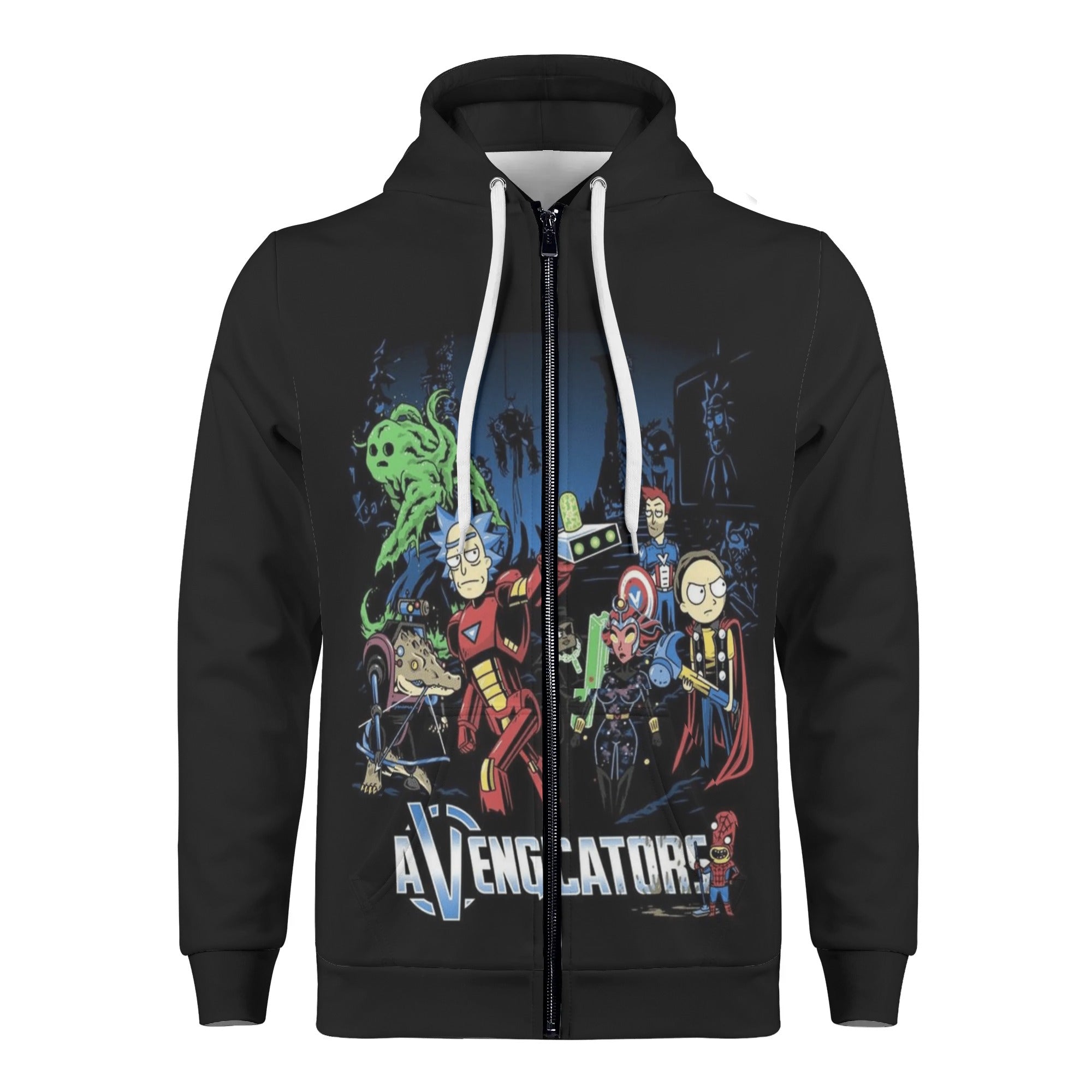 Rick And Morty Mens All Over Print Classic Zip Hoodie - IGZ Clothing 