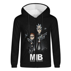 Rick And Morty Mens Lightweight All Over Print Zip Hoodie - IGZ Clothing 