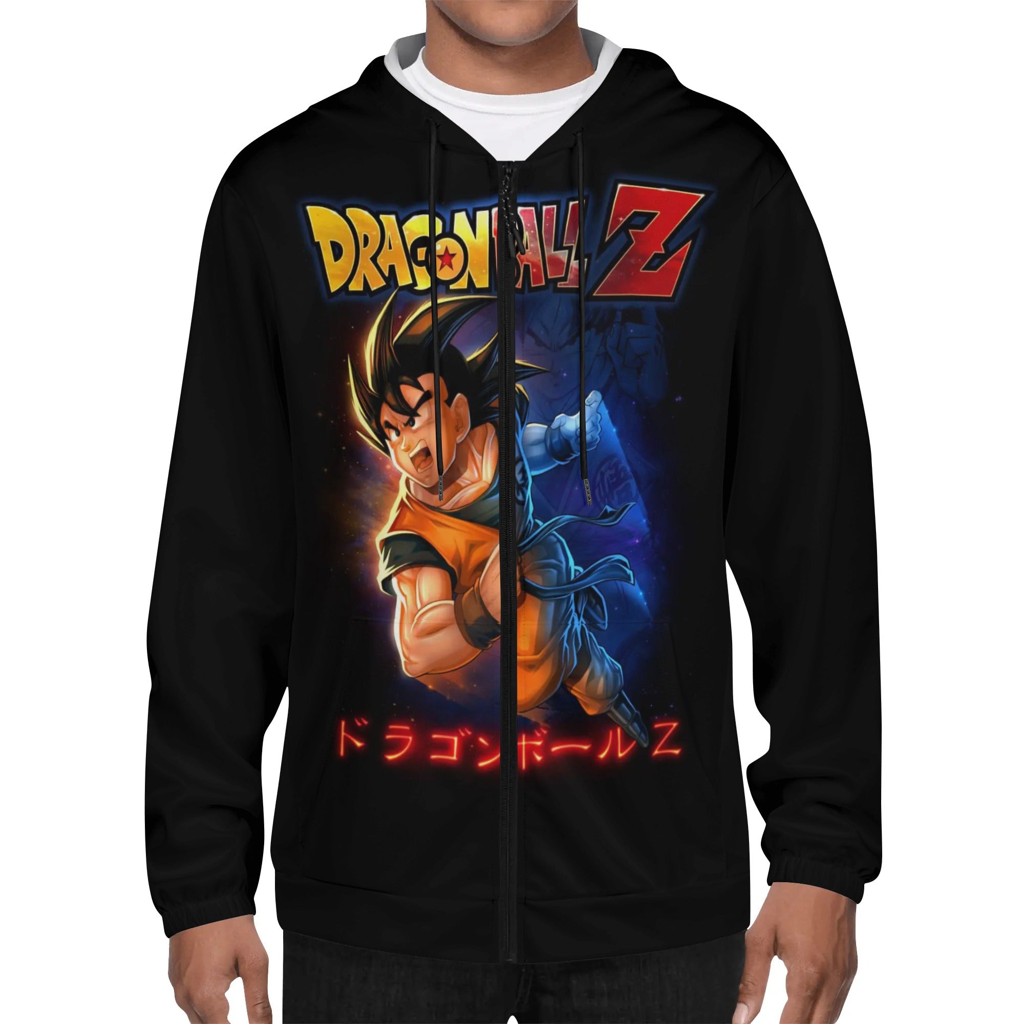 Goku Mens Lightweight All Over Print Zip Hoodie - IGZ Clothing 