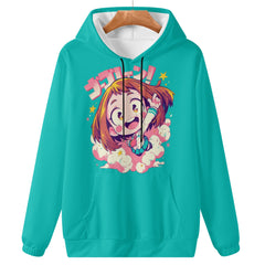 Uraraka Womens Lightweight All Over Printing Pullover Hoodie Sweatshirt - IGZ Clothing 