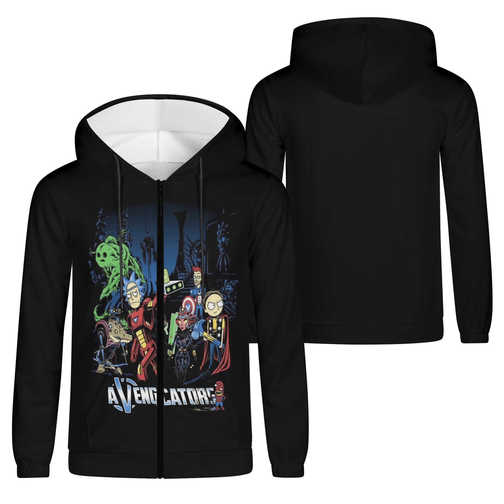 Rick and Morty Mens Lightweight All Over Print Zip Hoodie - IGZ Clothing 