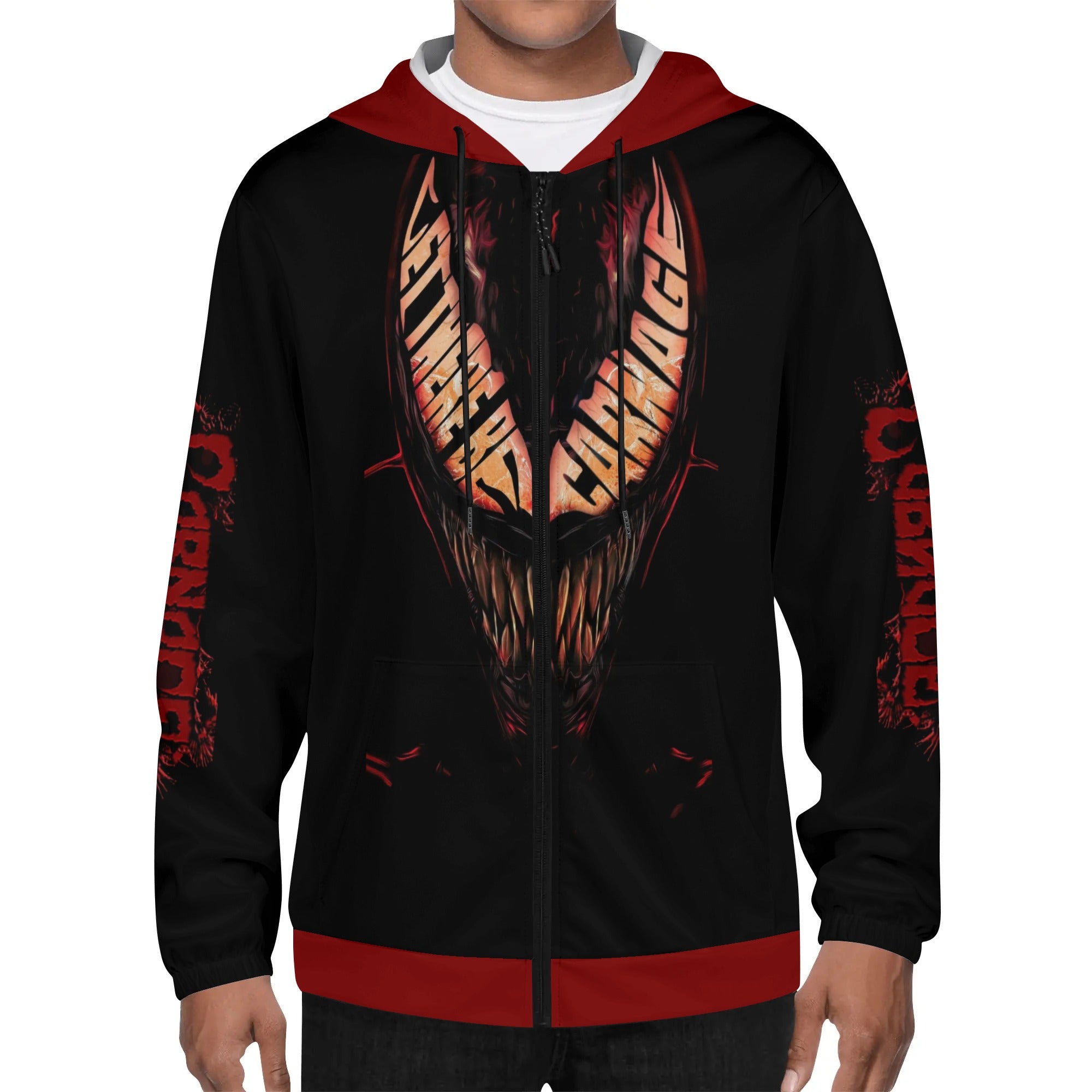 Carnage Mens Lightweight All Over Print Zip Hoodie - Premium  from - Just $65! Shop now at IGZ Clothing 