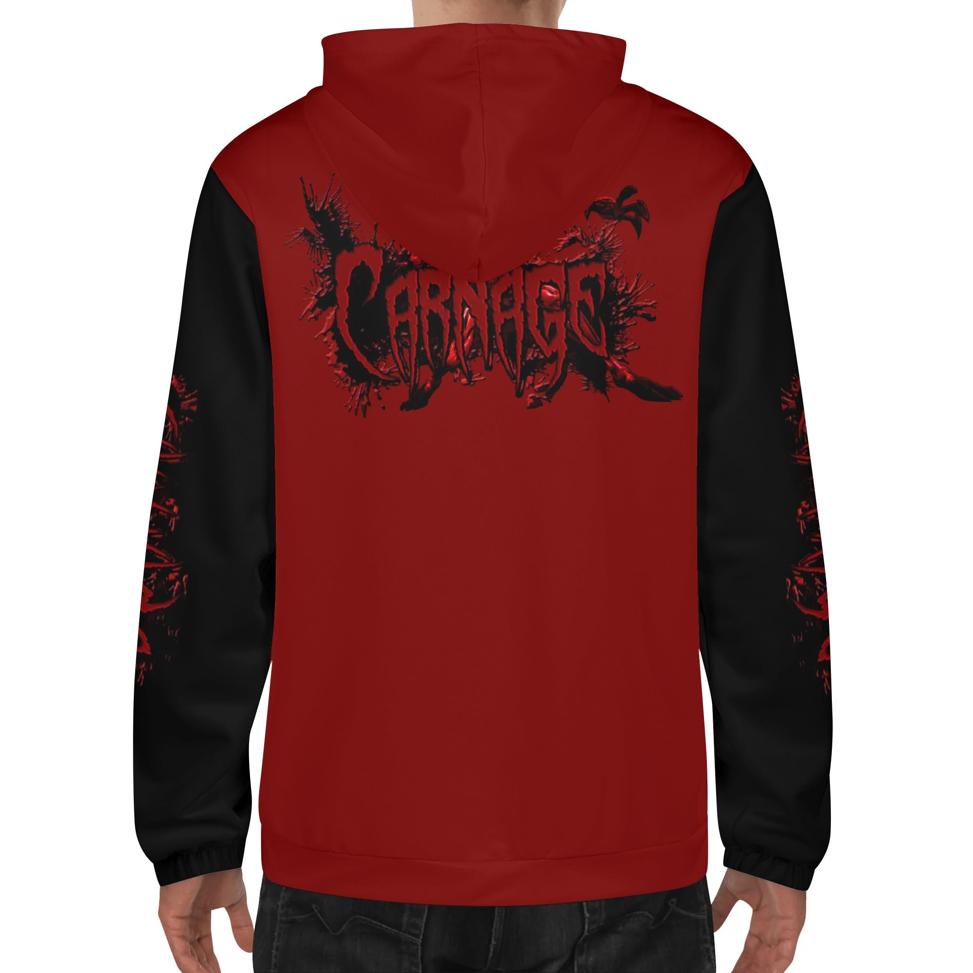 Carnage Mens Lightweight All Over Print Zip Hoodie - IGZ Clothing 