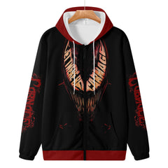 Carnage Mens Lightweight All Over Print Zip Hoodie - IGZ Clothing 