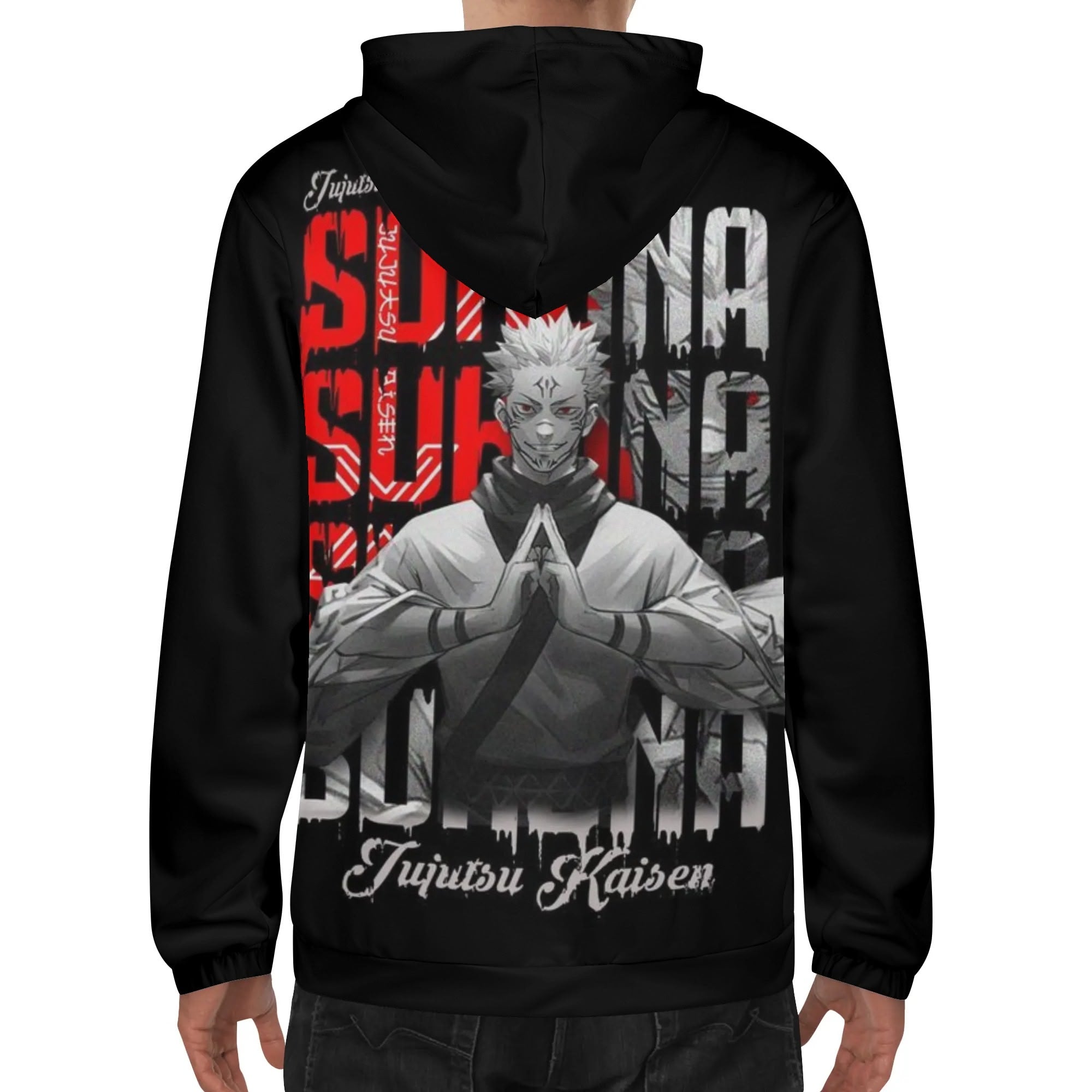 Sukuna Mens Lightweight All Over Print Hoodie - IGZ Clothing 