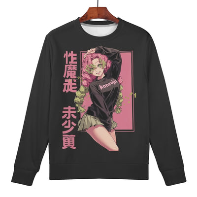 Mitsuri Womens All Over Print Crew Neck Streetwear Sweatshirt