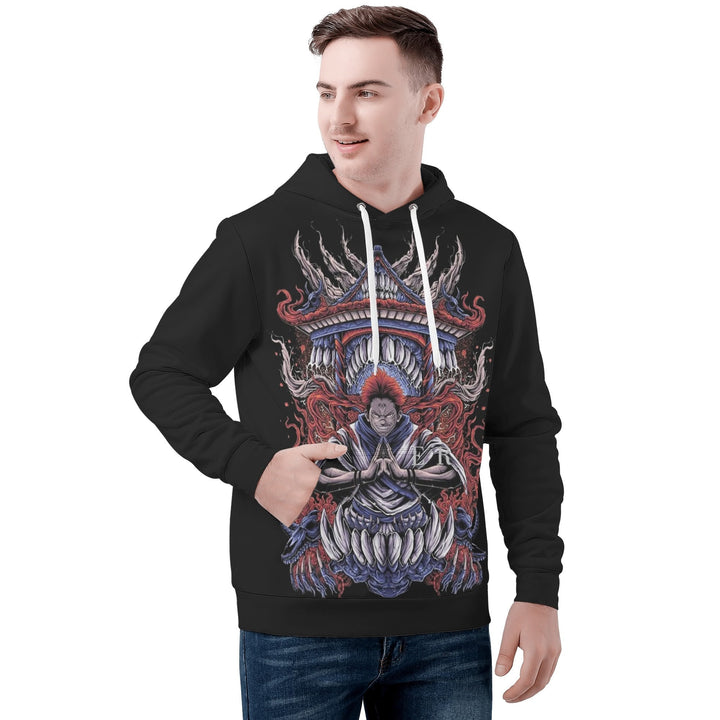 Sukuna Jujitsu Kaisen All Over Print Warm Velvets Pair Of Hoodie Igz Clothing