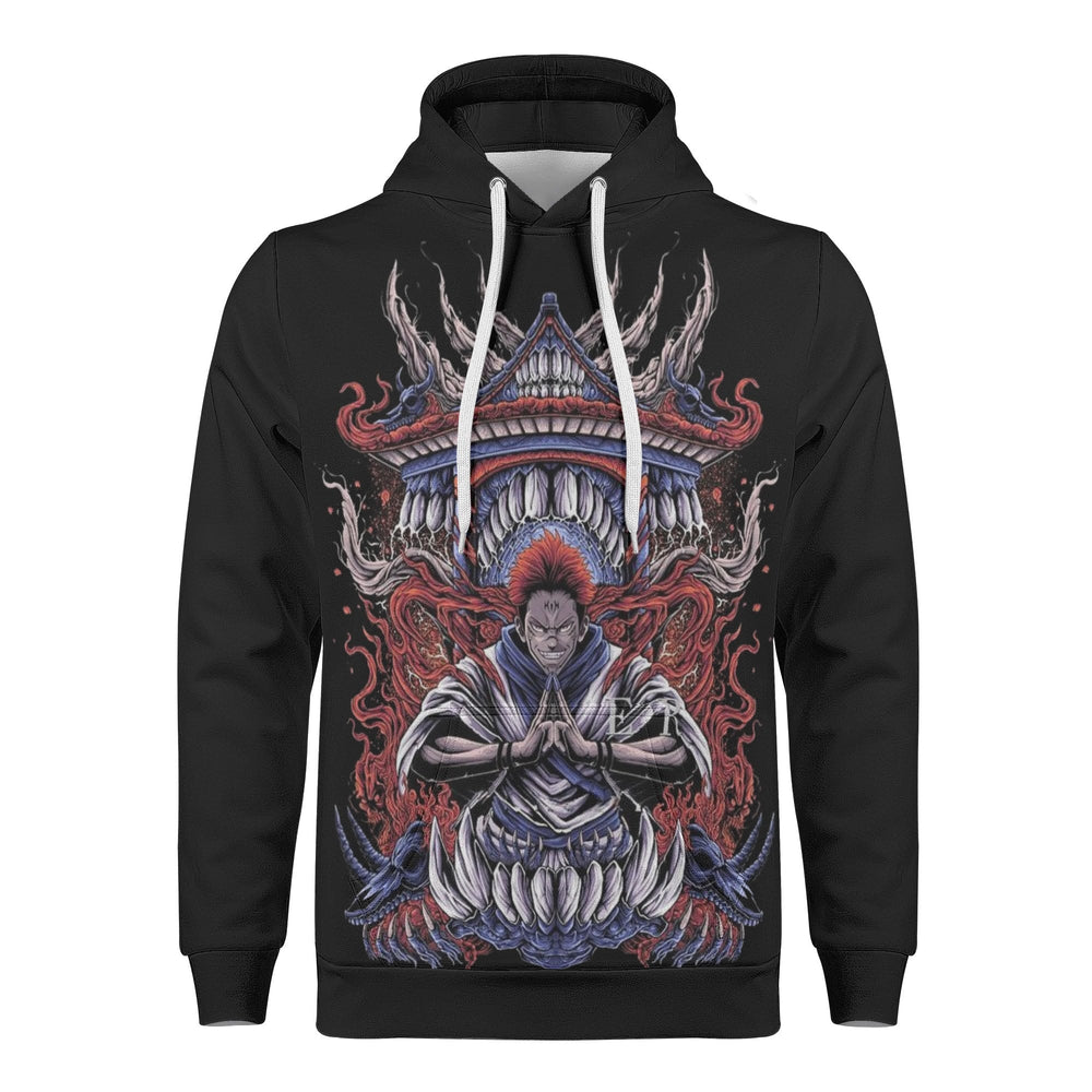 Sukuna Jujitsu Kaisen All Over Print Warm Velvets Pair Of Hoodie Igz Clothing