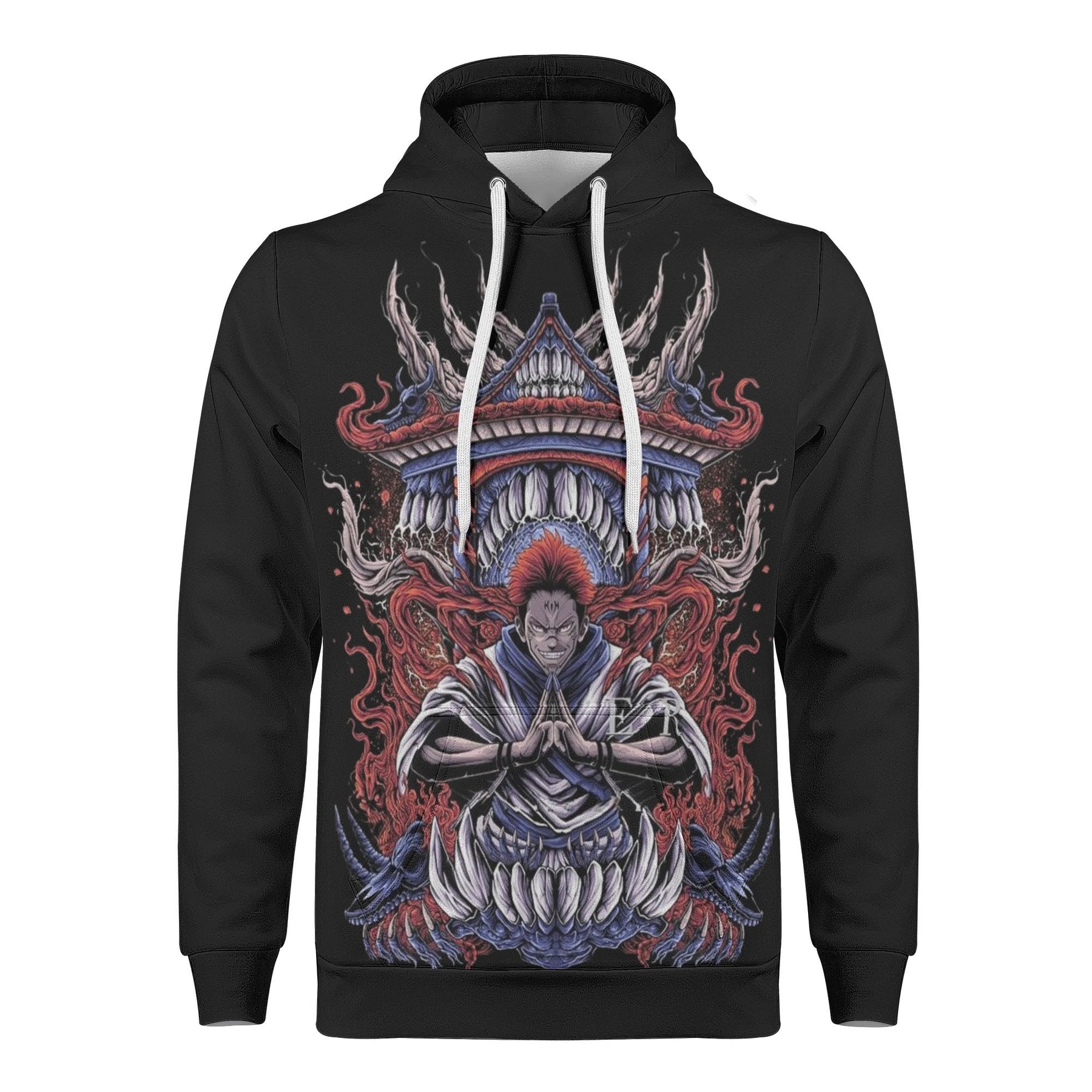 Sukuna Jujitsu Kaisen All Over Print Warm Velvets Pair Of Hoodie Igz Clothing
