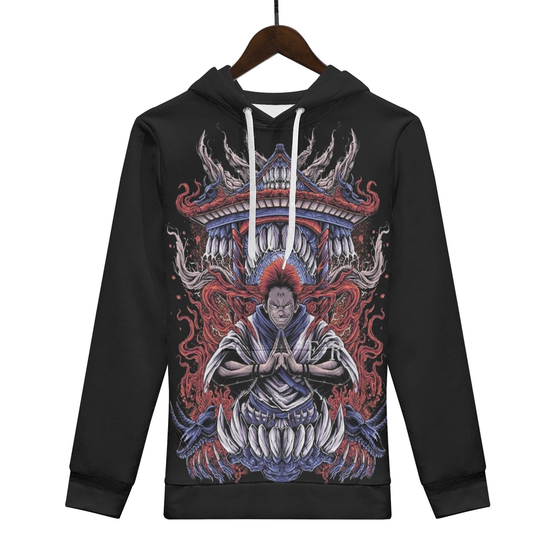 Sukuna Jujitsu Kaisen All Over Print Warm Velvets Pair Of Hoodie Igz Clothing
