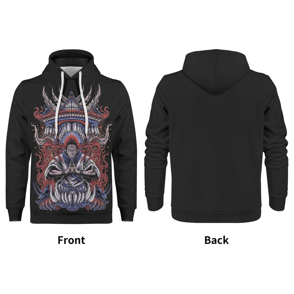 Sukuna Jujitsu Kaisen All Over Print Warm Velvets Pair Of Hoodie Igz Clothing