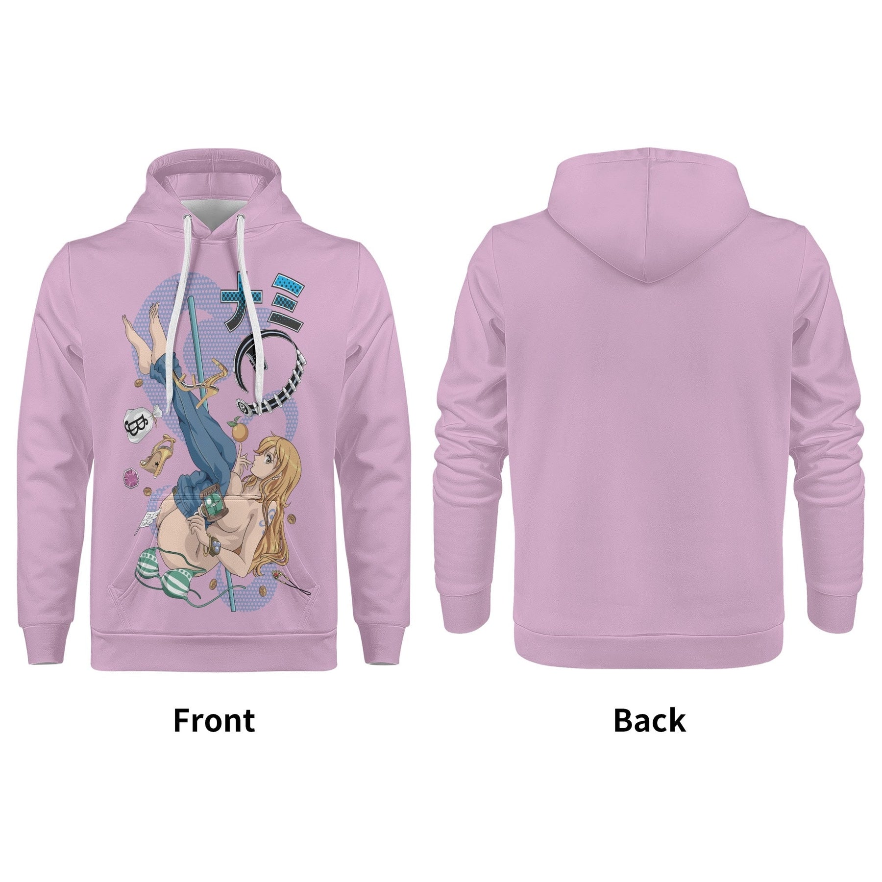 Nami All Over Print Warm Velvets Pair Of Hoodie Igz Clothing