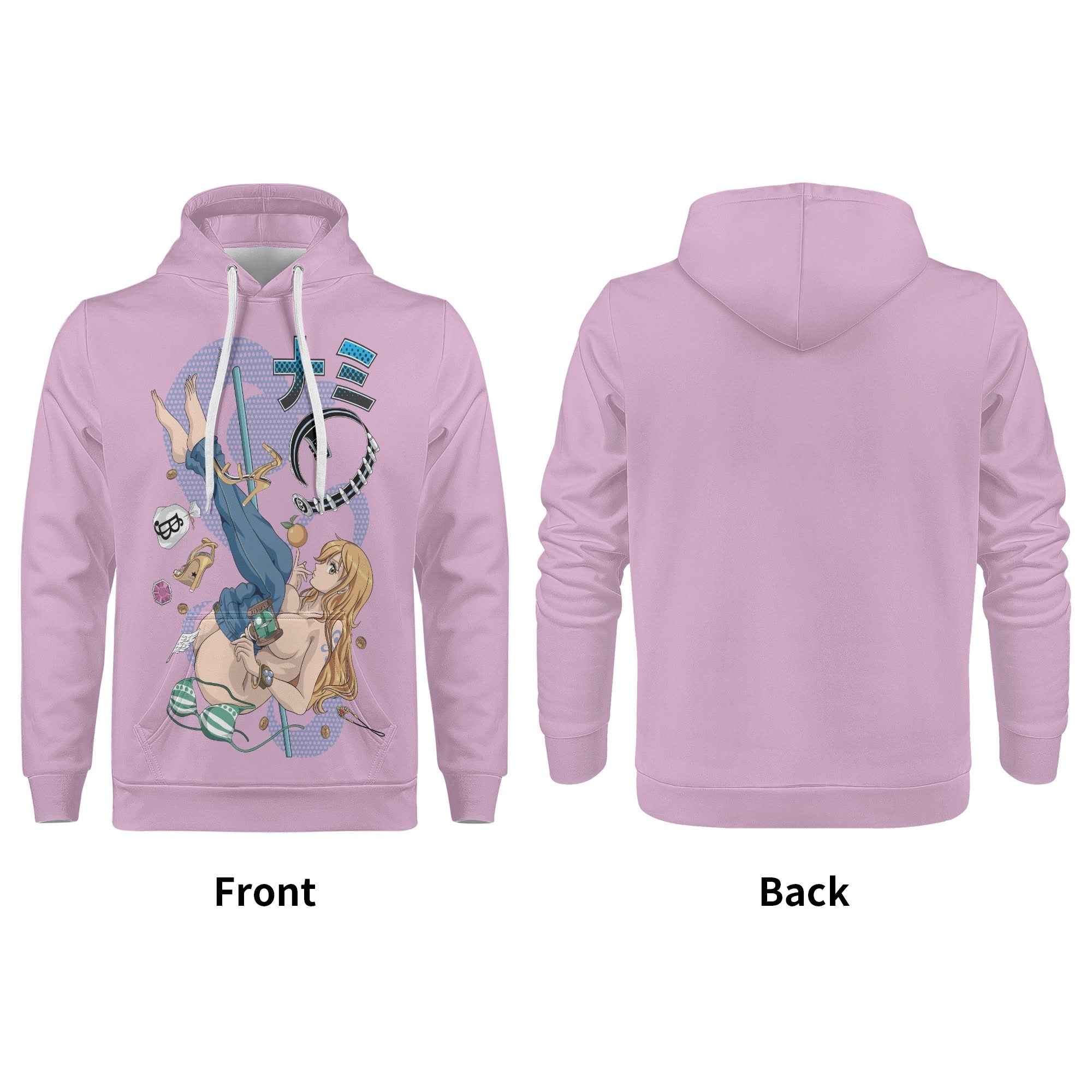 Nami All Over Print Warm Velvets Pair Of Hoodie