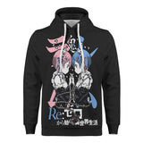 Rem and Ram Re Zero All Over Print Warm Velvets Pair Of Hoodie Igz Clothing