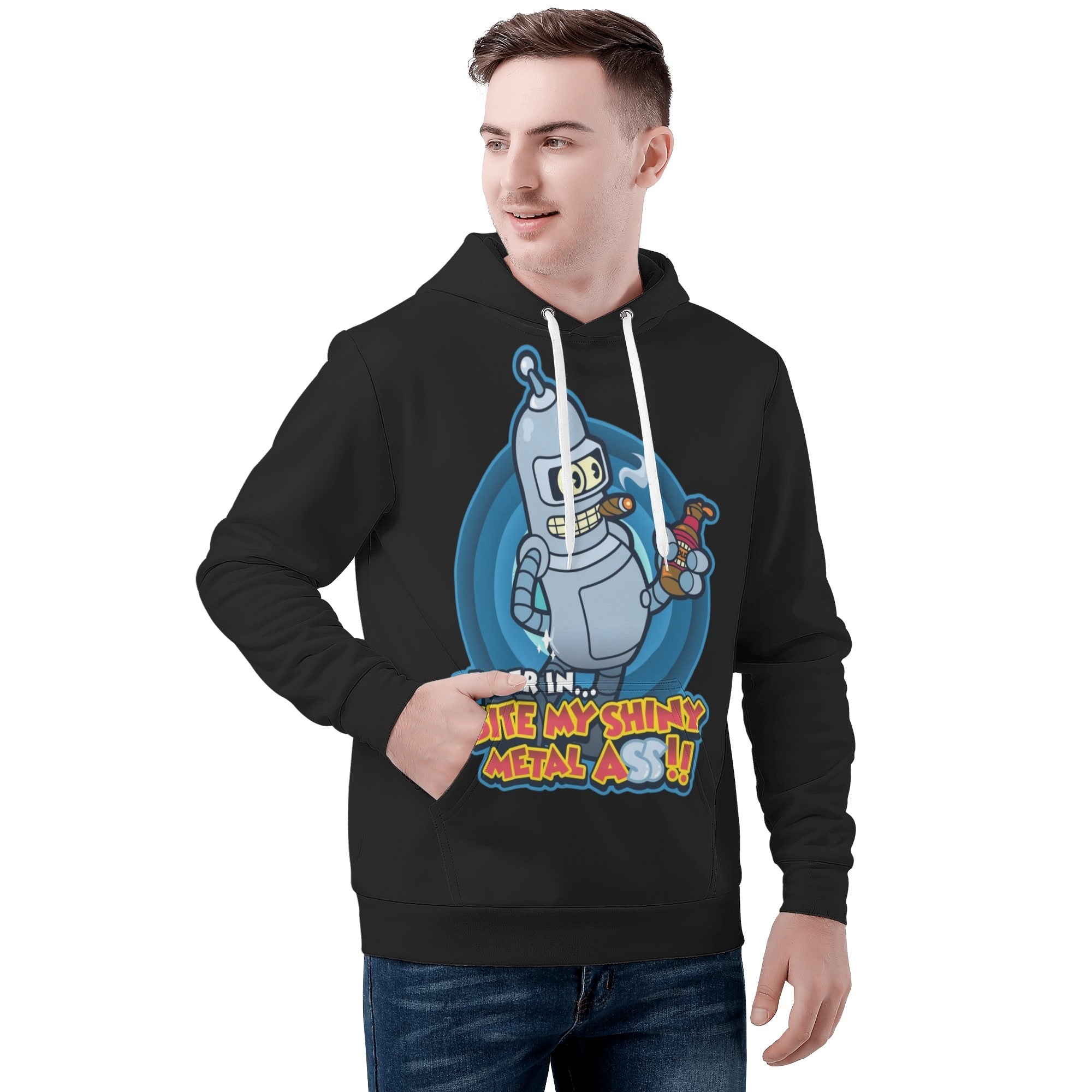 Futurama Bender All Over Print Warm Velvets Pair Of Hoodie