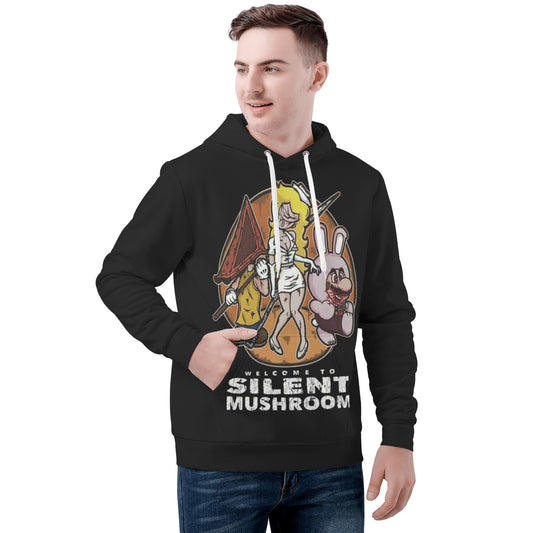 Silent Mushroom All Over Print Warm Velvets Pair Of Hoodie