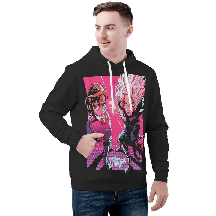 Momo and Okarun Dandadan All Over Print Warm Velvets Pair Of Hoodie Igz Clothing