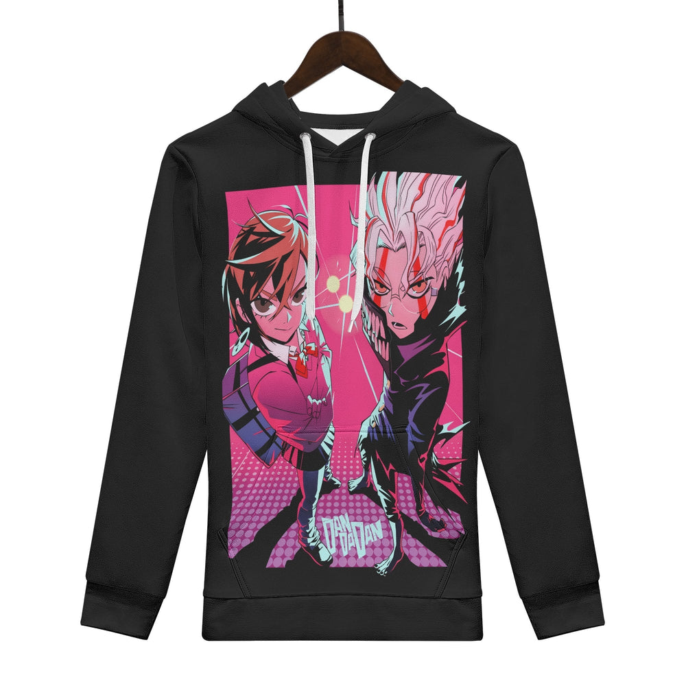 Momo and Okarun Dandadan All Over Print Warm Velvets Pair Of Hoodie Igz Clothing
