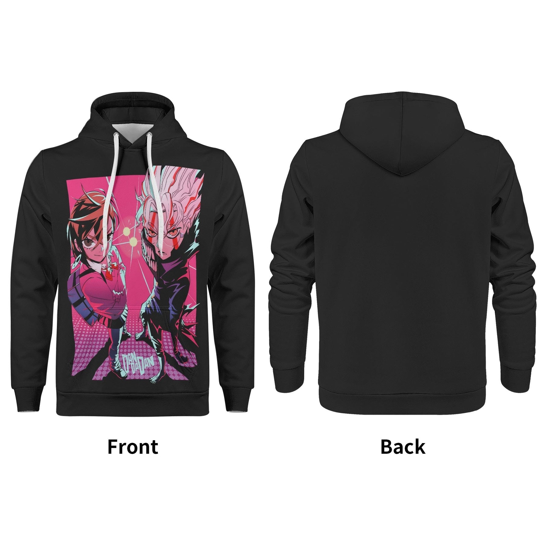 Momo and Okarun Dandadan All Over Print Warm Velvets Pair Of Hoodie Igz Clothing