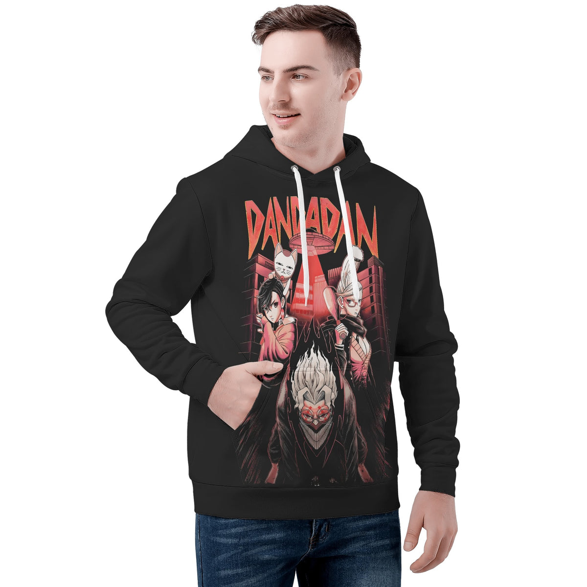 Dandadan All Over Print Warm Velvets Pair Of Hoodie