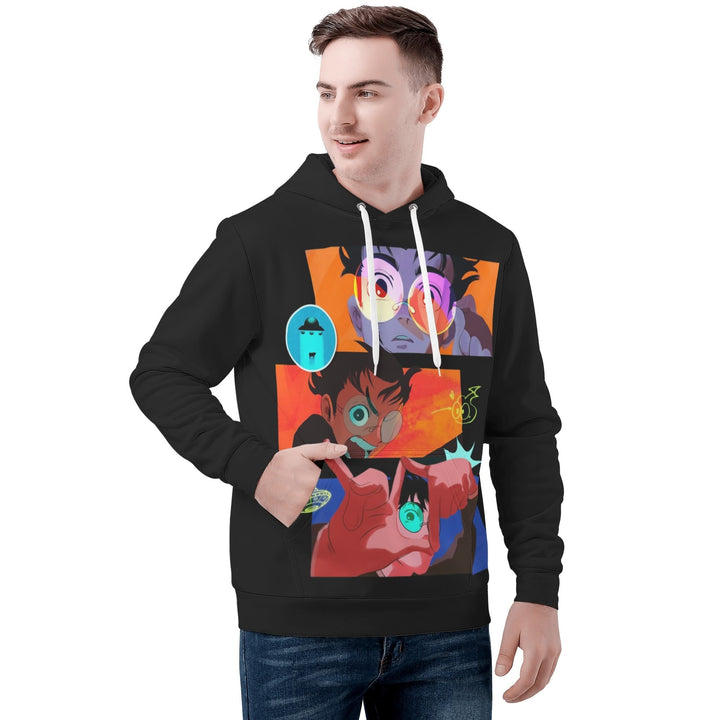 Okarun Dandadan All Over Print Warm Velvets Pair Of Hoodie Igz Clothing